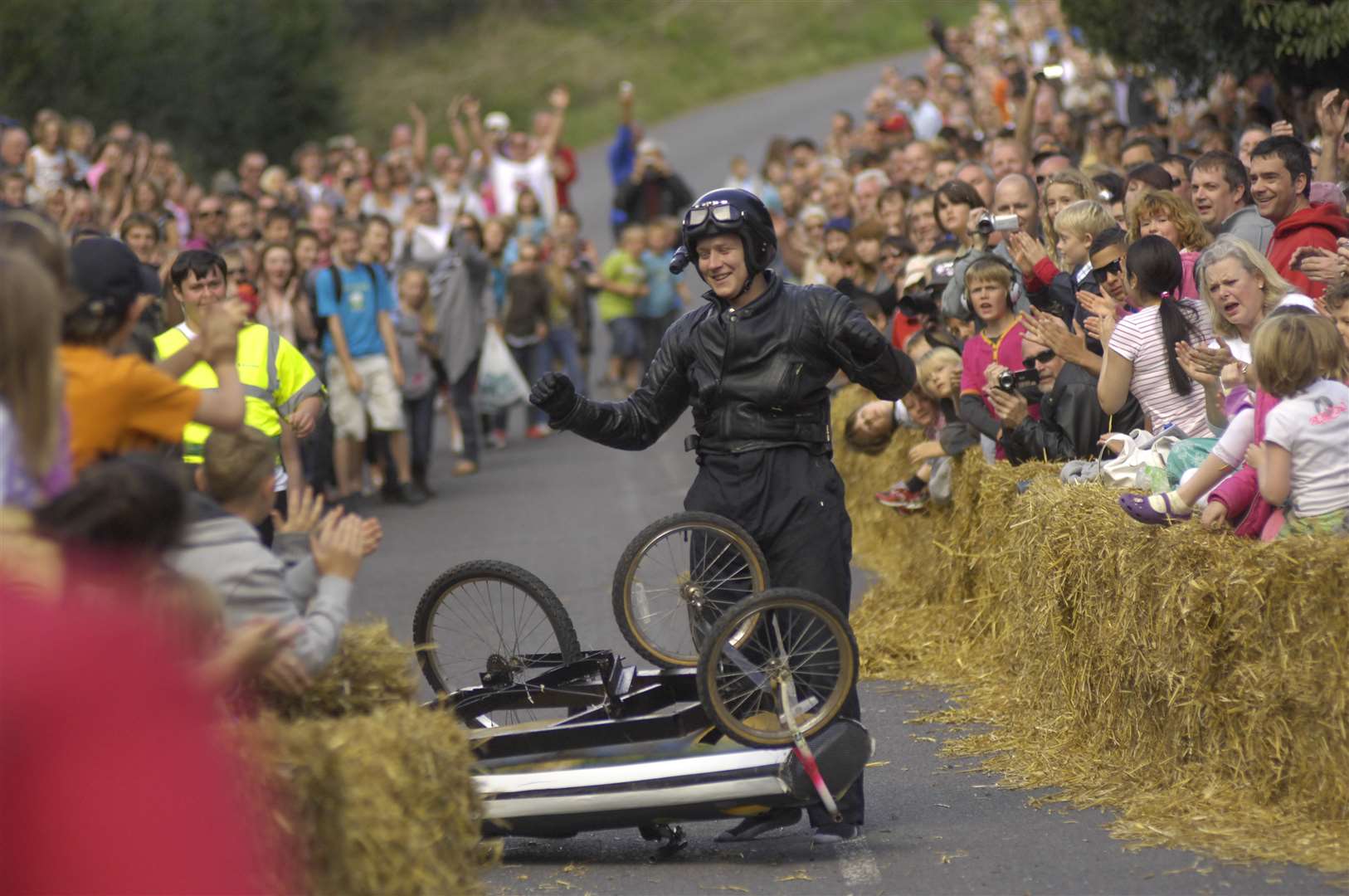 The chicane claims a victim back in 2010. Picture : Gary Browne