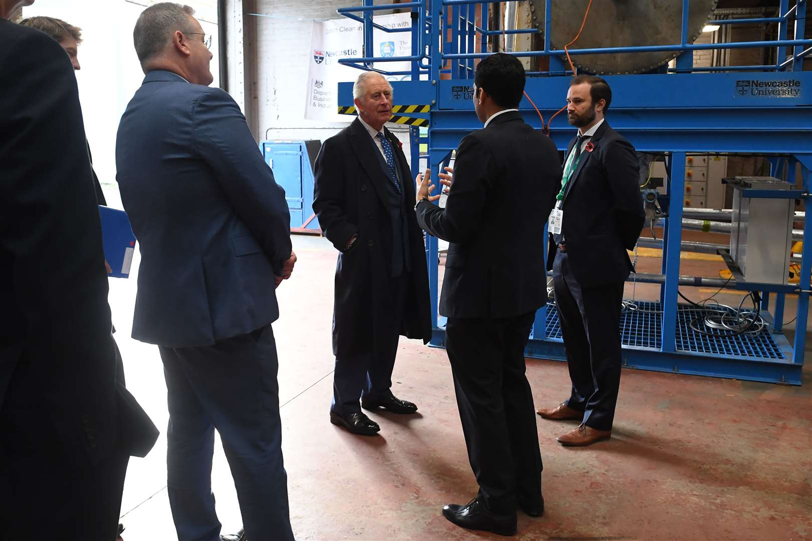 Charles viewed the technology during a visit to Carbon Clean at Doosan Babcock, Renfrew (Andy Buchanan/PA)