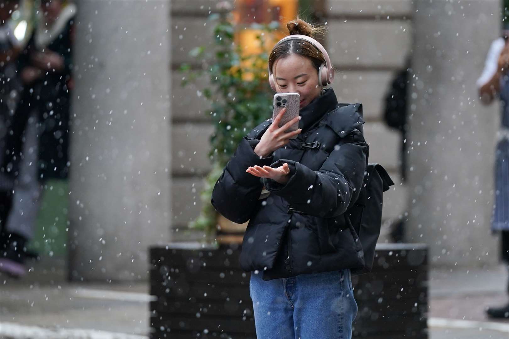 Snowfall in Covent Garden in central London (Lucy North/PA)