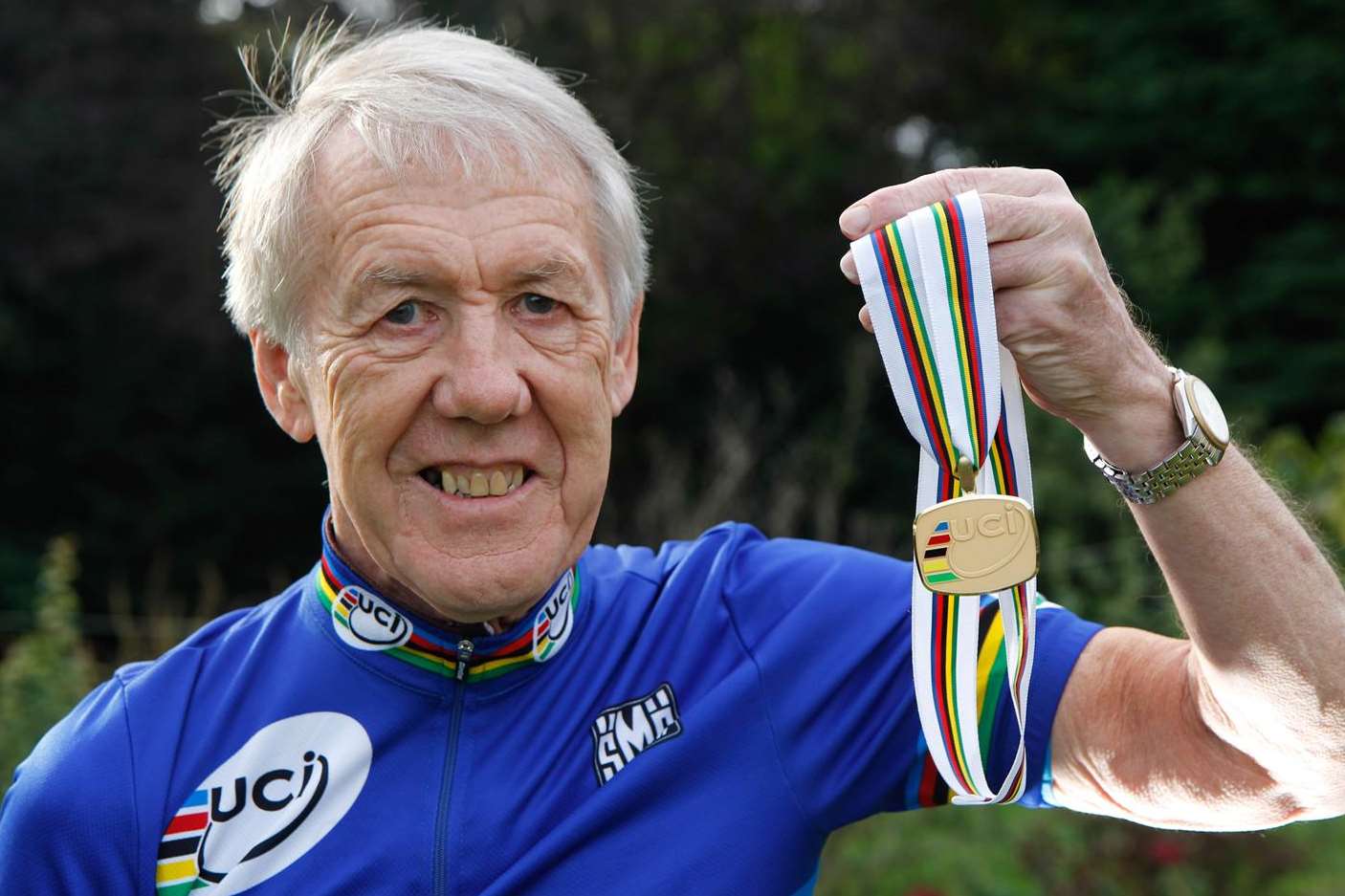 Alan Rowe with his medal