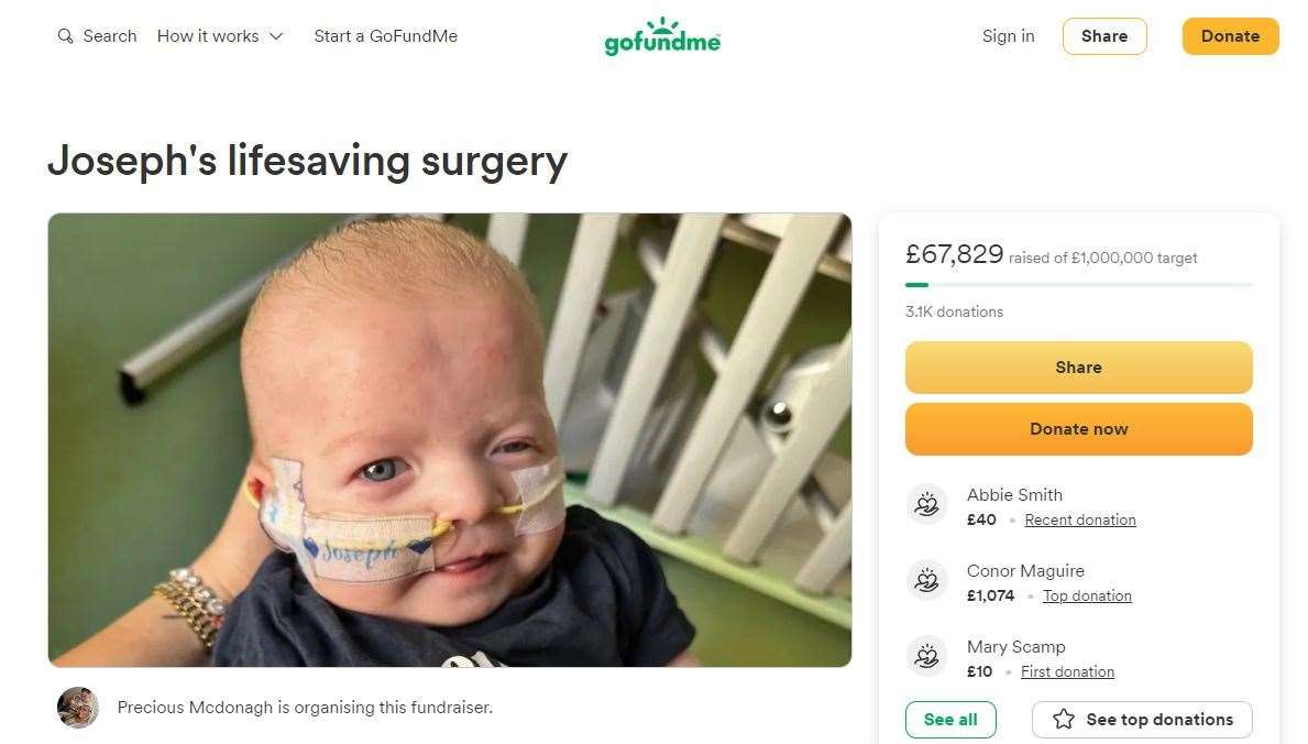 A fundraiser has been set up by Joseph's parents