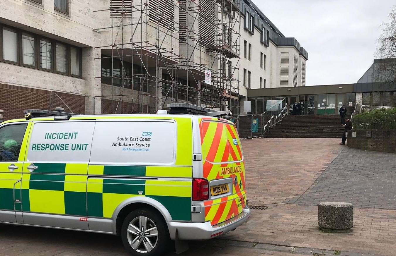 Ambulance crews were sent to the court