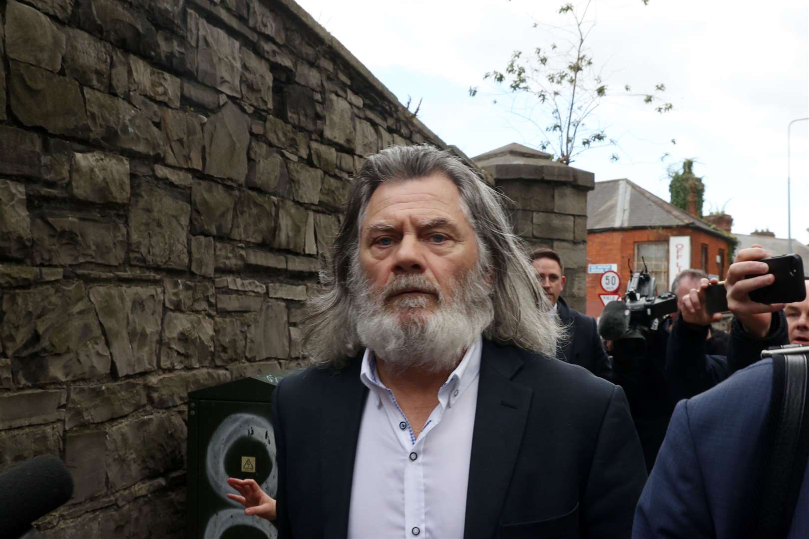 Gerry ‘The Monk’ Hutch (left) outside the Special Criminal Court, Dublin, after he was found not guilty of the murder of David Byrne at a hotel in Dublin in 2016 (Sam Boal/PA)