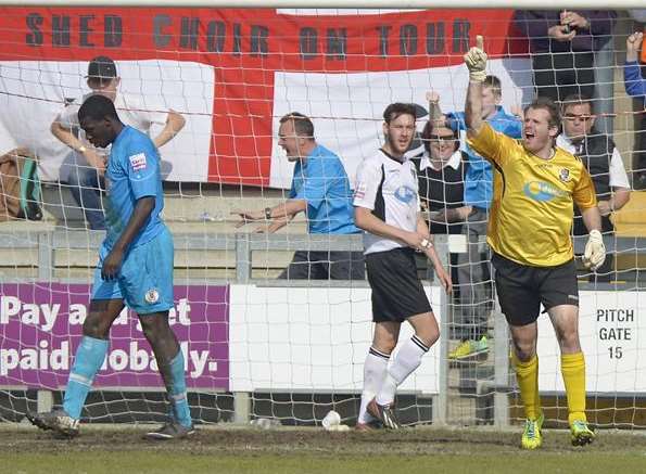 Tamworth have just made it 1-1 at Princes Park on Easter Monday Picture: Andy Payton