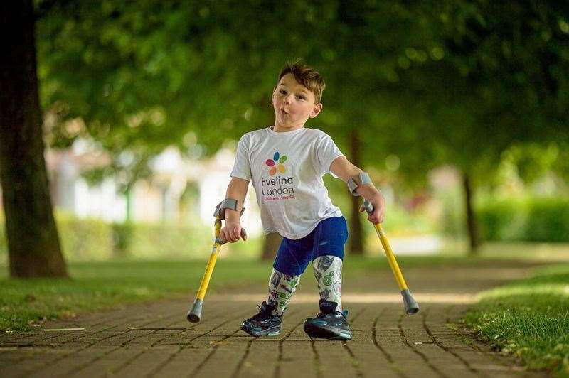 Tony Hudgell completing his 10km walk has been selected to feature in the National Portrait Gallery's 'Hold Still' exhibition. Picture: David Tett