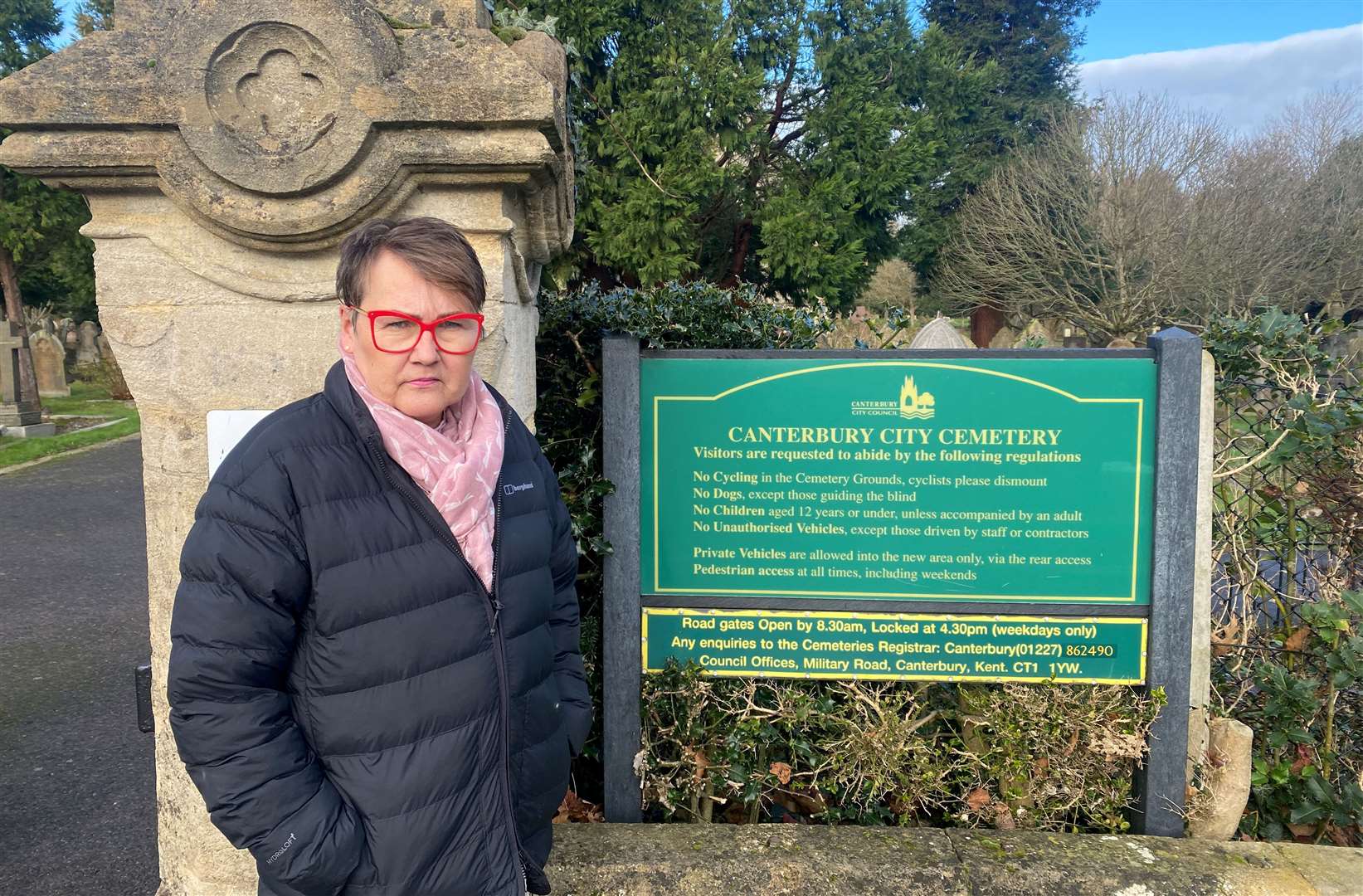 Tina Grant, 61, from Herne Bay, initially thought Canterbury City Council was being insensitive in demanding over £1,400 to allow repairs at her mother and grandfather's grave to go ahead