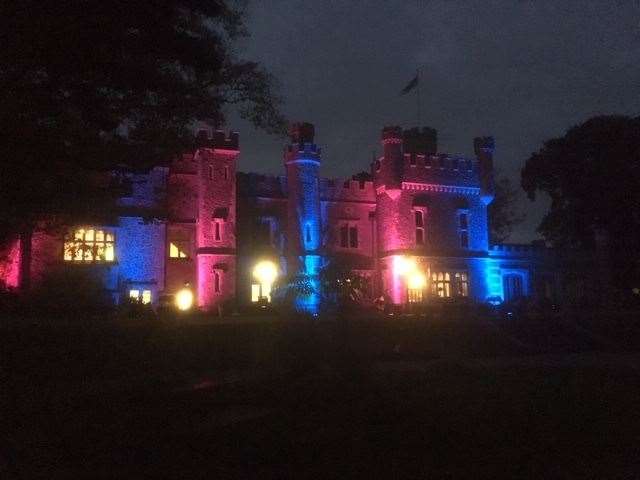 Whitstable Castle is lit up for Baby Loss Awareness Week