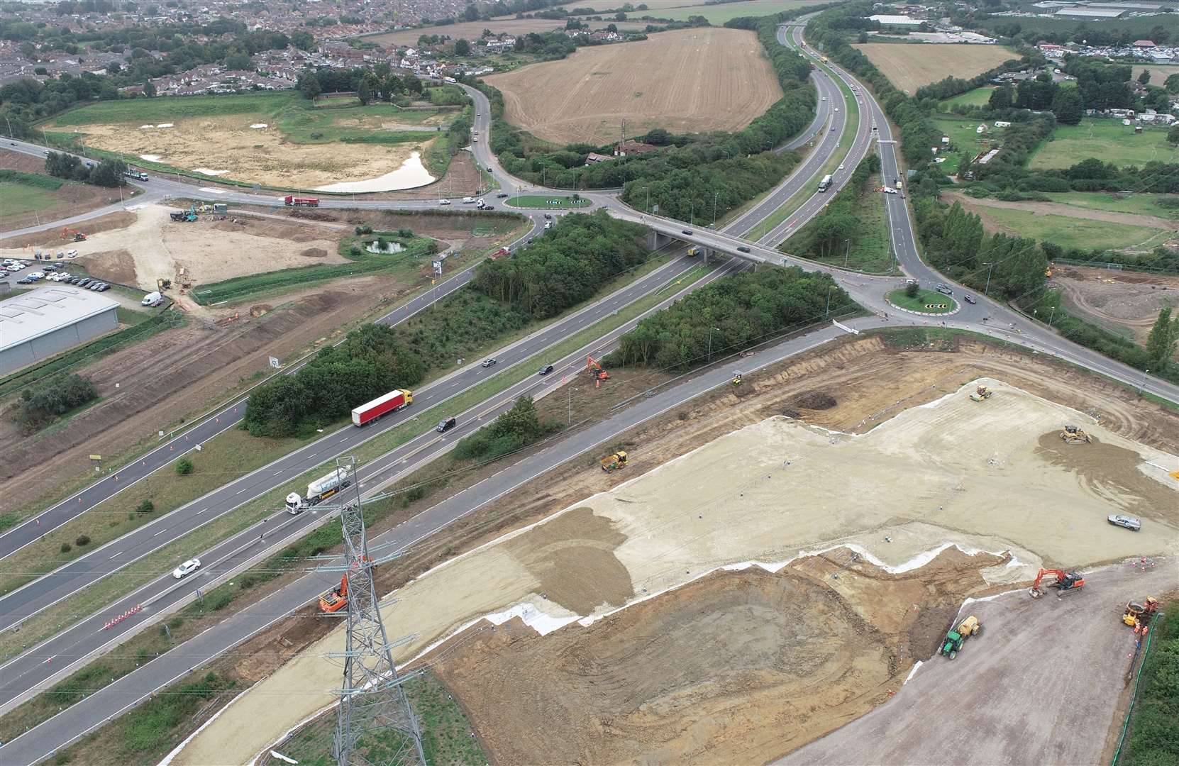 An aerial view of the Grovehurst junction which will be worked on for over a year