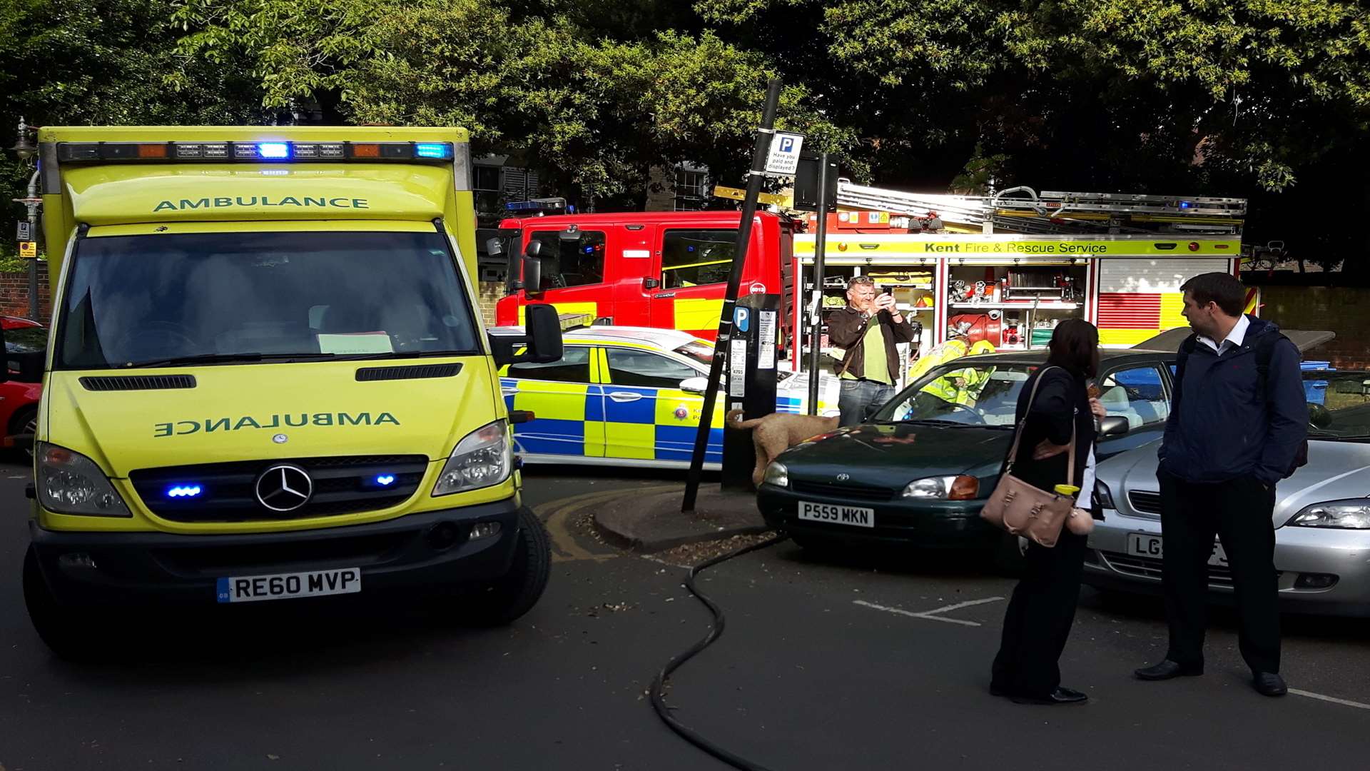 A car overturned in Oaten Hill Place, Canterbury