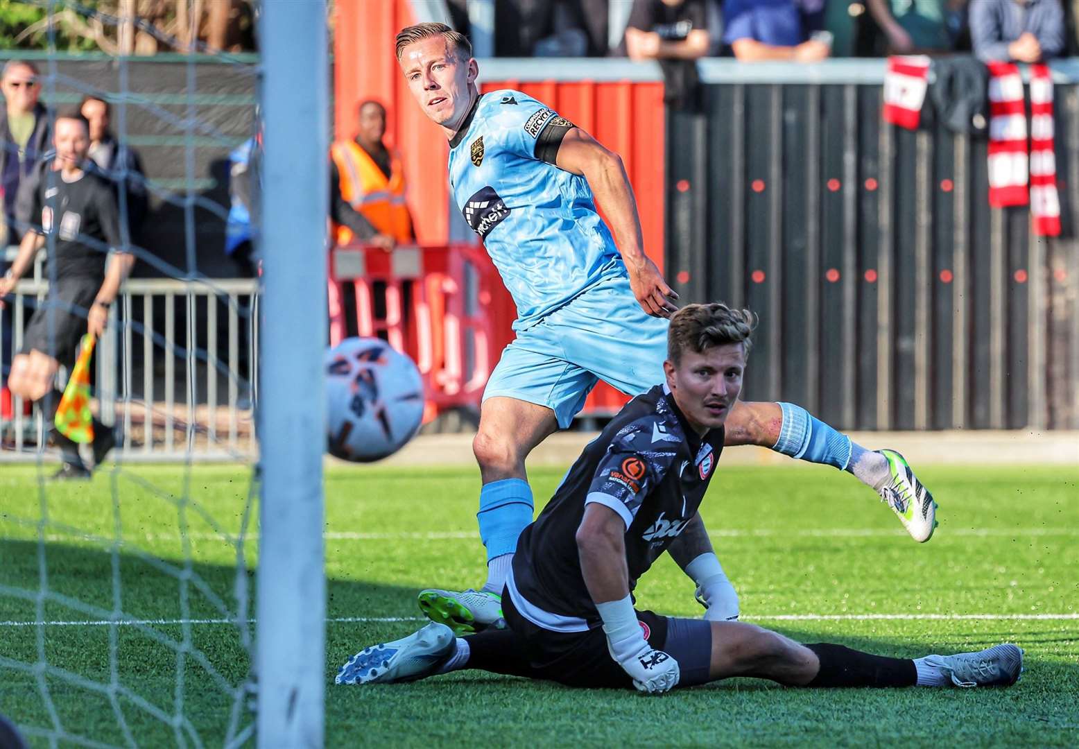 Skipper Sam Corne doubles Maidstone's lead. Picture: Helen Cooper