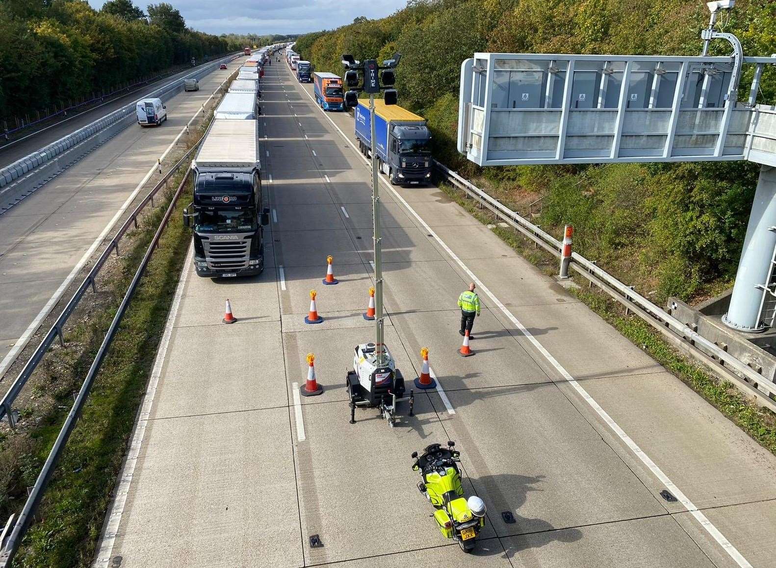 Operation Stack is in place between Junctions 8 and 9. Picture: Barry Goodwin
