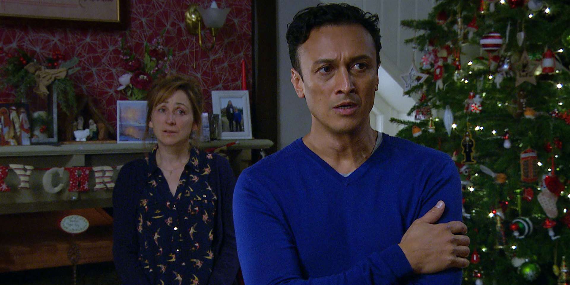 Laurel Thomas (Charlotte Bellamy) and Jai Sharma (Chris Bisson) are told their unborn child has Down's Syndrome Picture: ITV