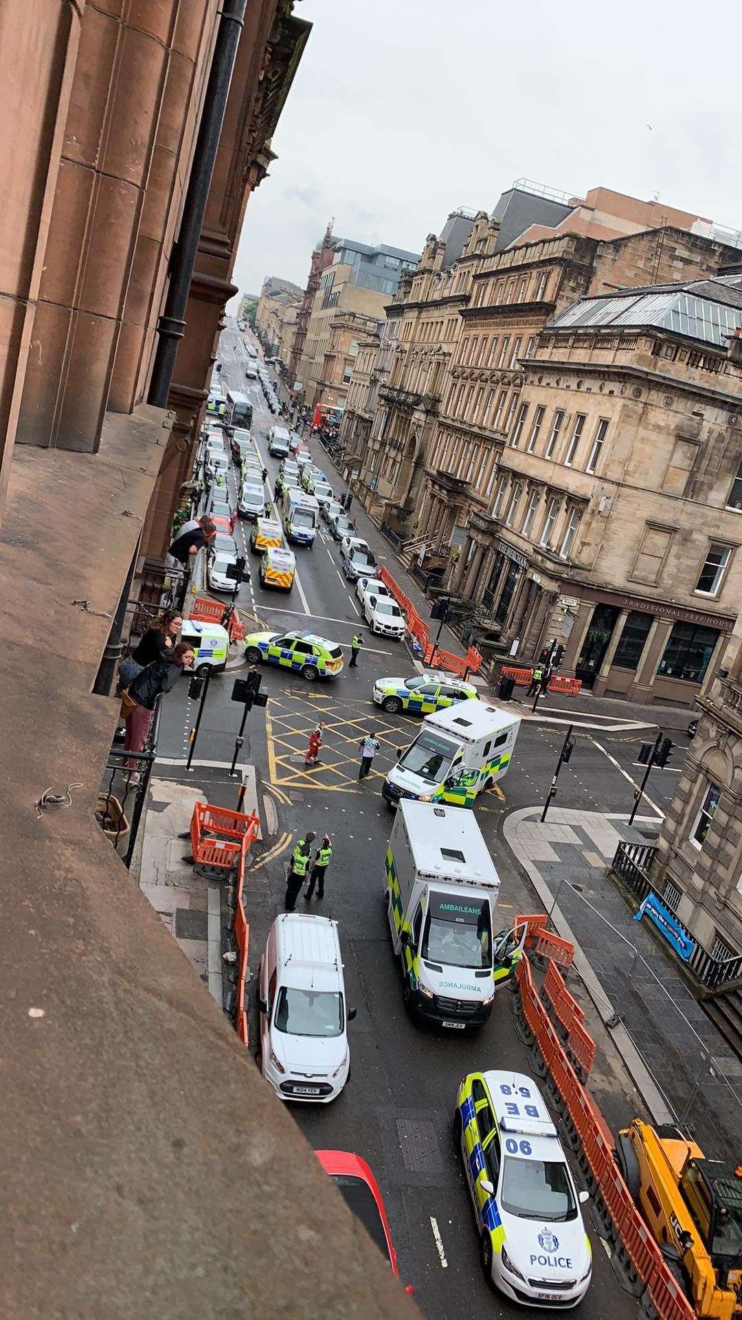 Emergency services in West George Street (@Milroy1717/PA)