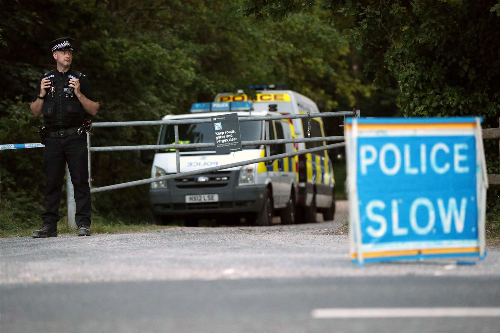 Police at Havant Thicket (Jonathan Brady/PA)