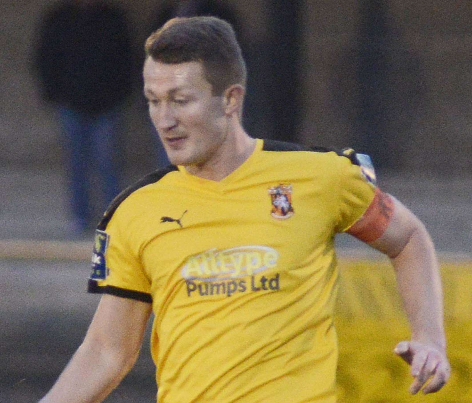 Folkestone defender Callum Davies Picture: Paul Amos