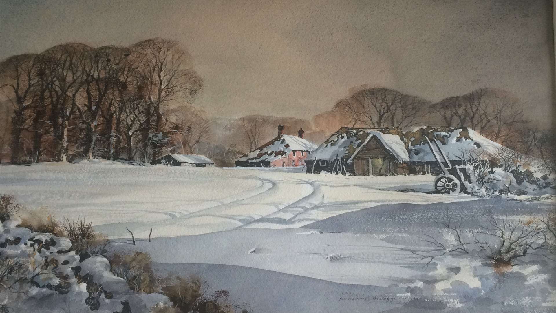 First Snow by Rowland Hilder - part of the exhibition at the dockyard