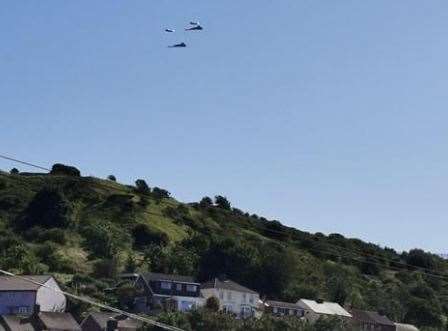 Aircraft seen from a distance over Elms Vale, Dover. Picture: Bobbie-Louise Willis