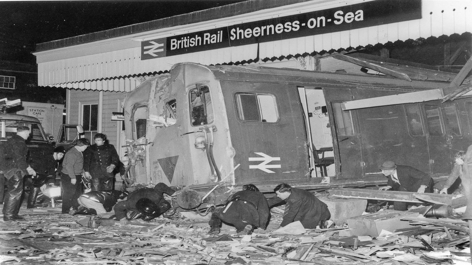 The scene of devastation at Sheerness train station. Picture by John Gamble