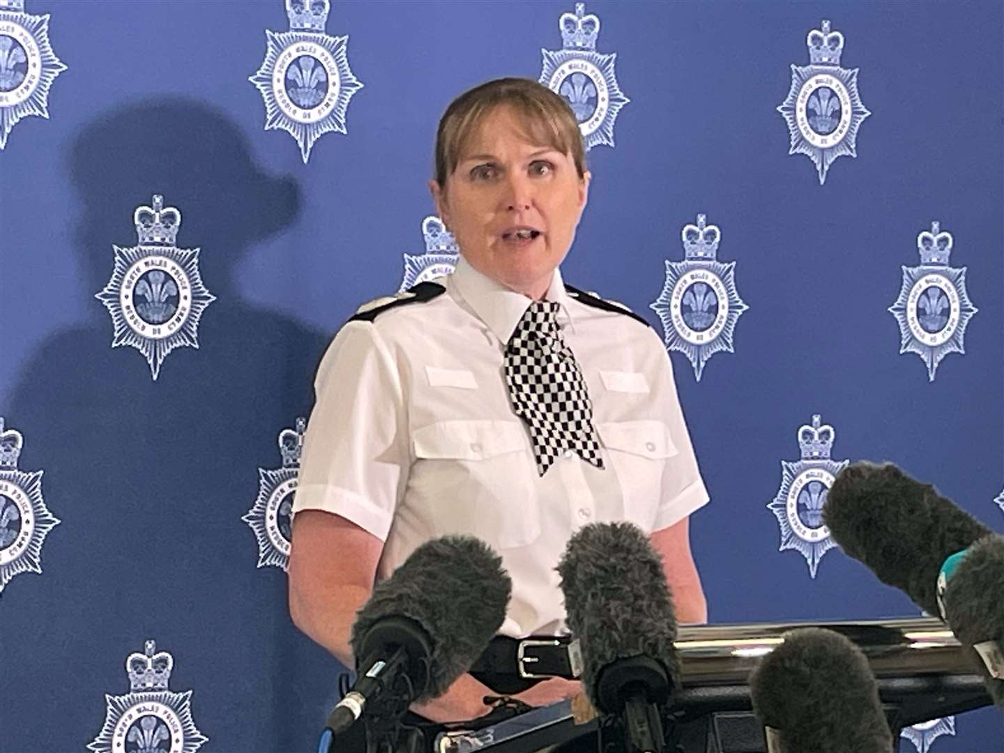 Deputy Chief Constable Rachel Bacon of South Wales Police speaks to the media (Bronwen Weatherby/PA)