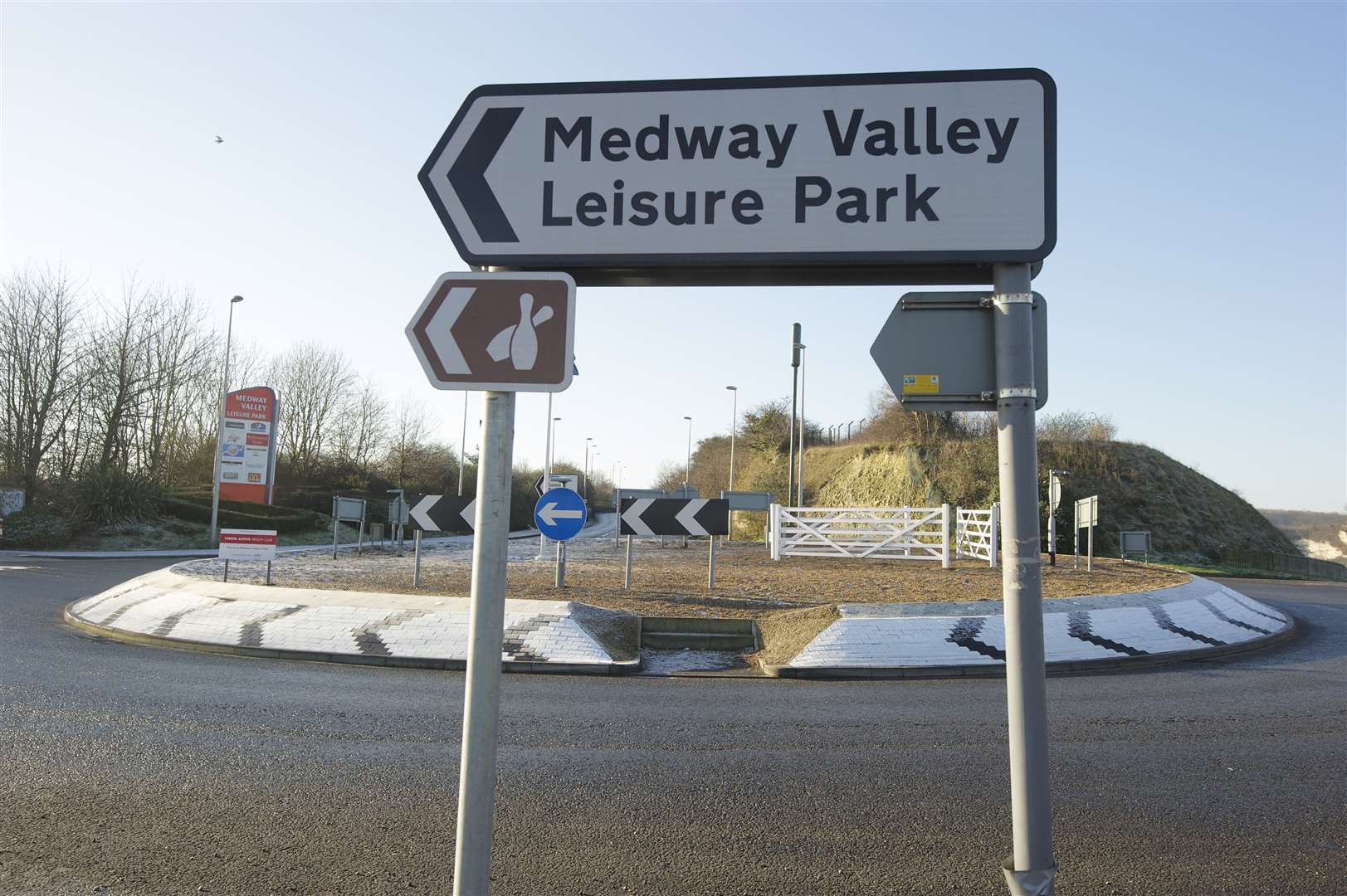 The A228 Roundabout at the entrance to Medway Valley Park and Medway Gate estate.