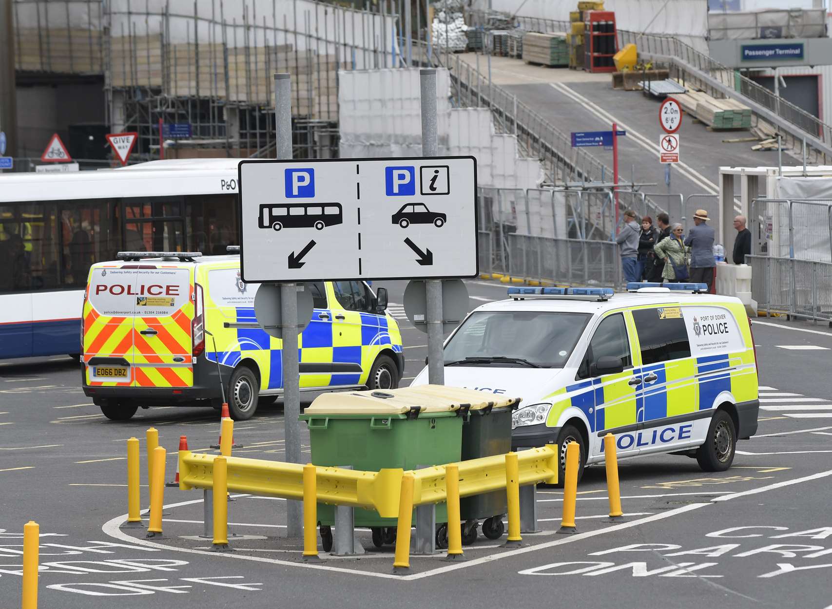 Police presence at Dover docks this morning. Picture by Tony Flashman