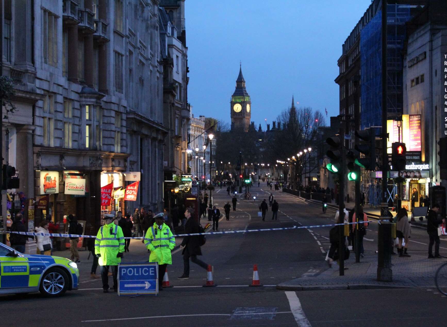 Whitehall this evening. Picture: Ollie Cole