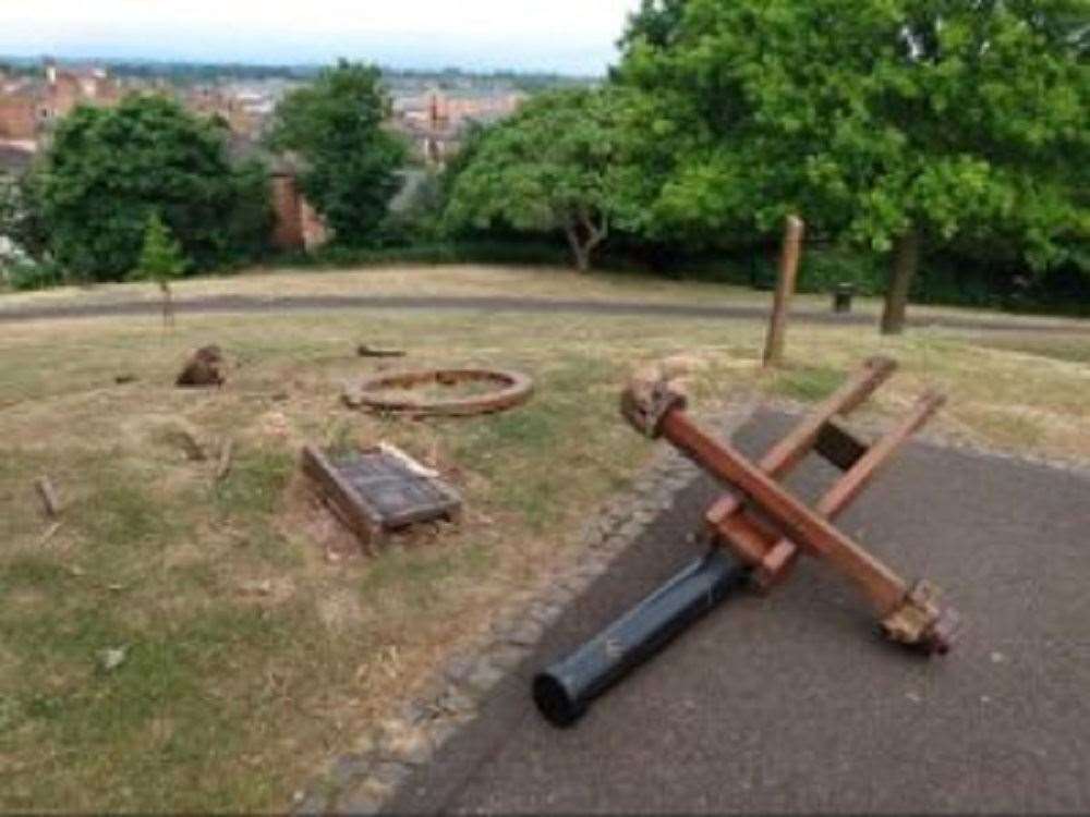 The memorial is believed to have been damaged between 3pm on Monday and 7am on Tuesday (West Mercia Police/PA)