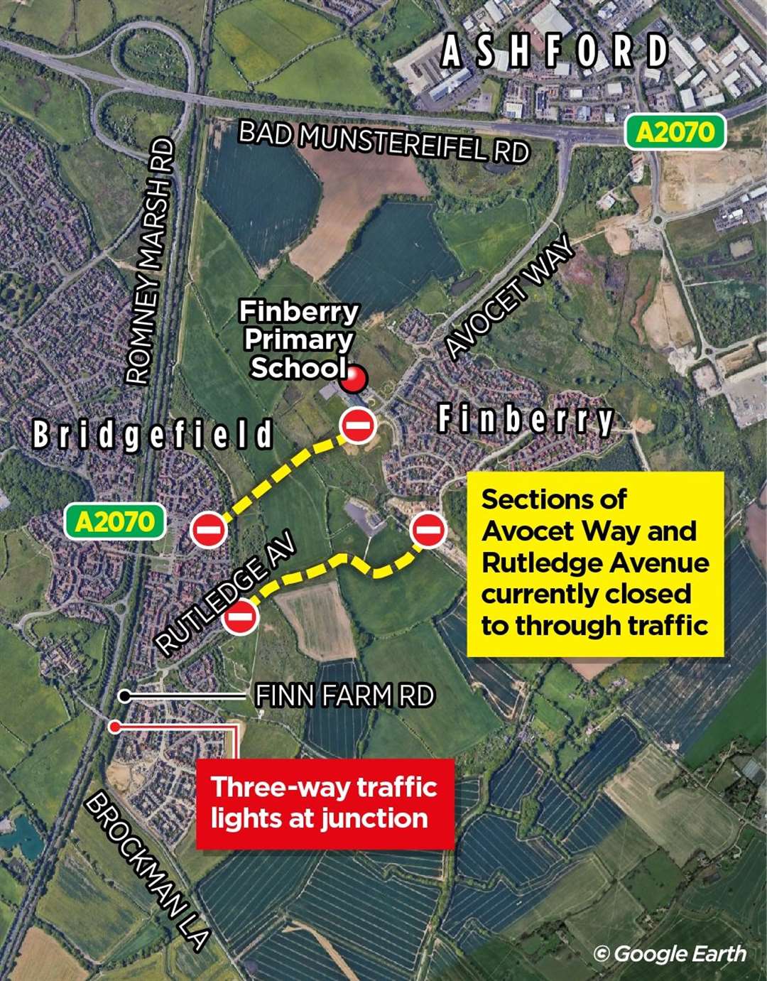 Avocet Way and Rutledge Avenue will eventually link up Bridgefield and Finberry in Ashford