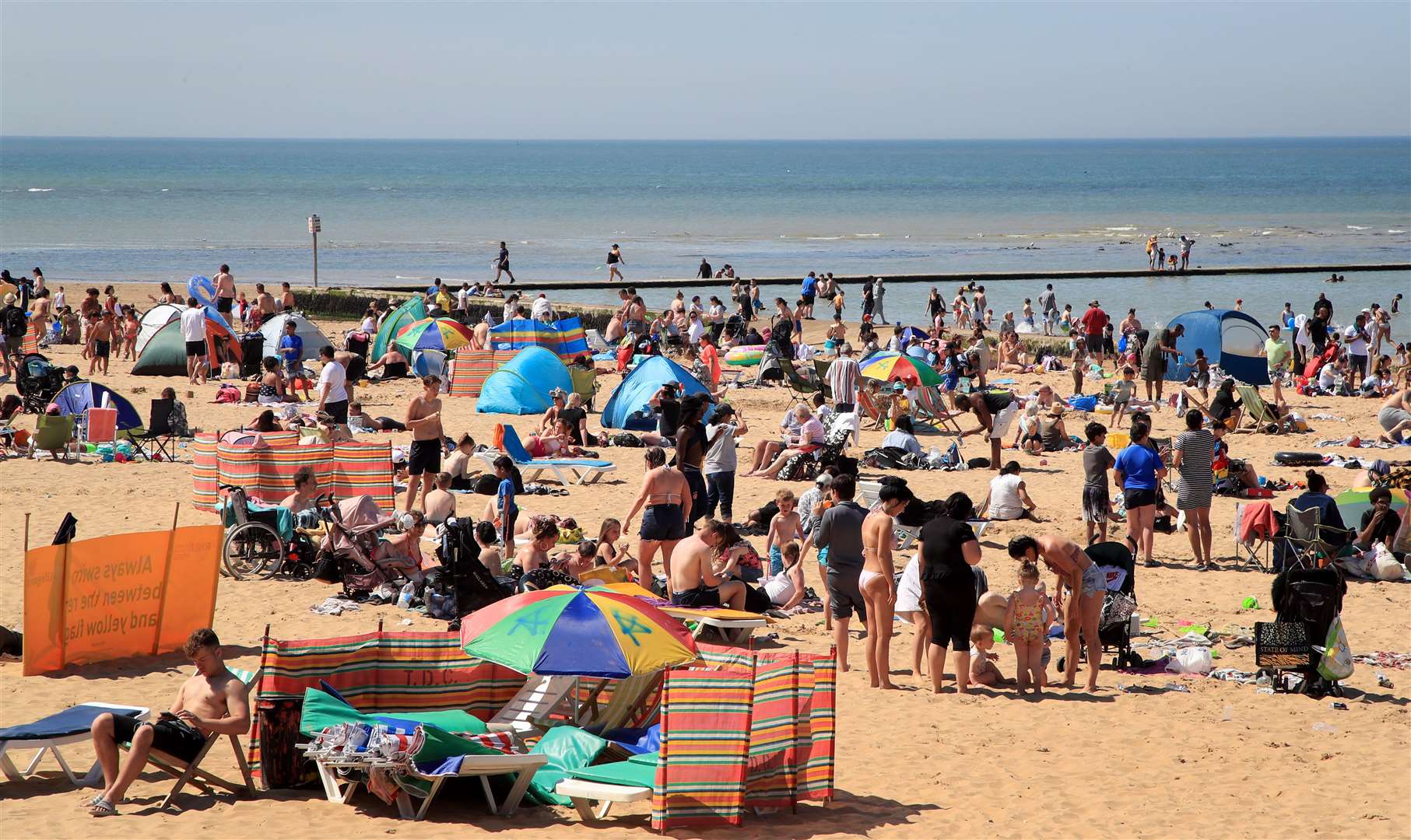 A busy beach at Margate in Kent (Gareth Fuller/PA)