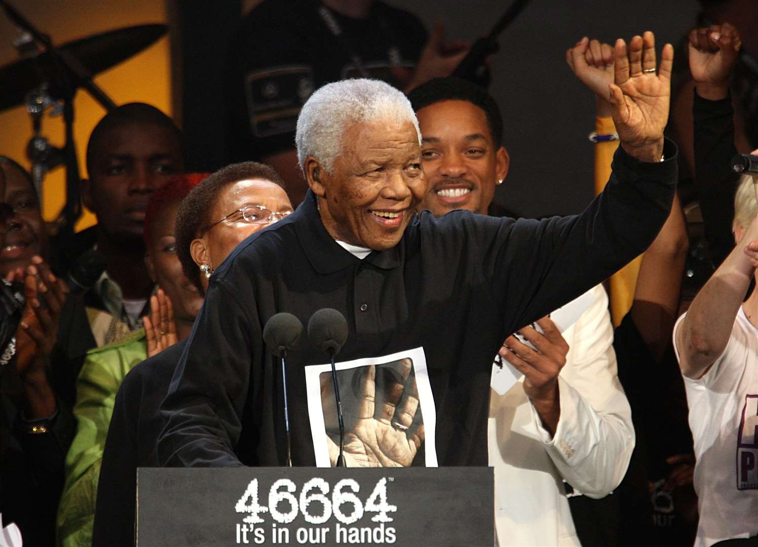 Nelson Mandela at the concert honouring his 90th birthday in Hyde Park (Ian West/PA)