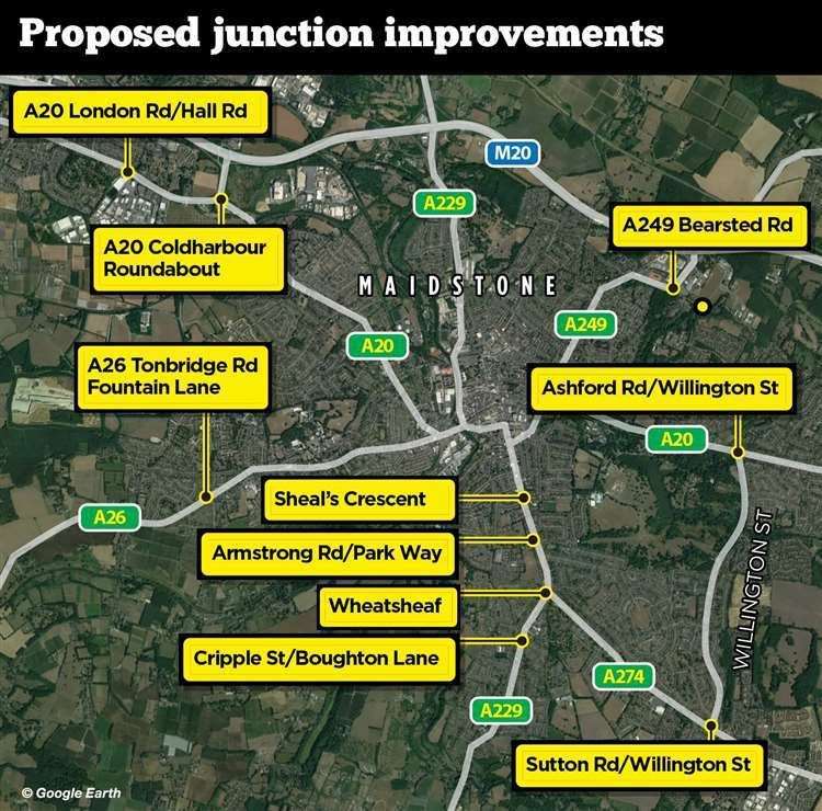 The 10 junctions originally scheduled for improvement