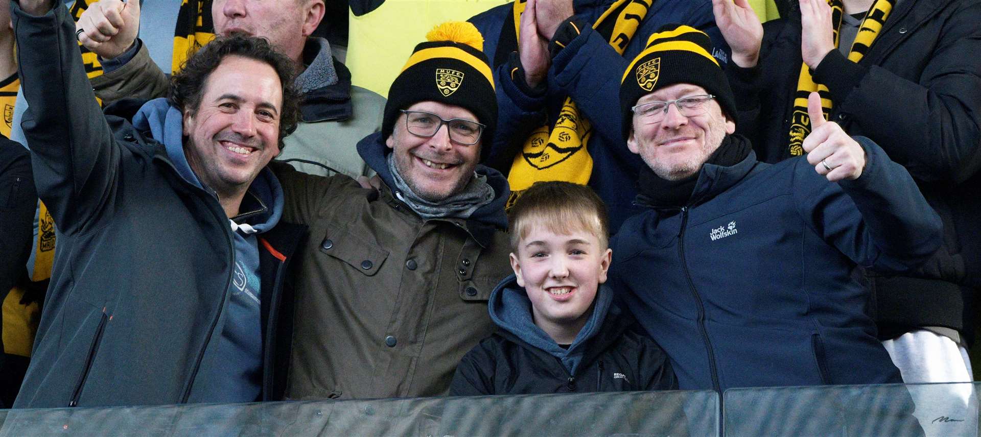 Thumbs up from the Maidstone supporters. Picture: Barry Goodwin