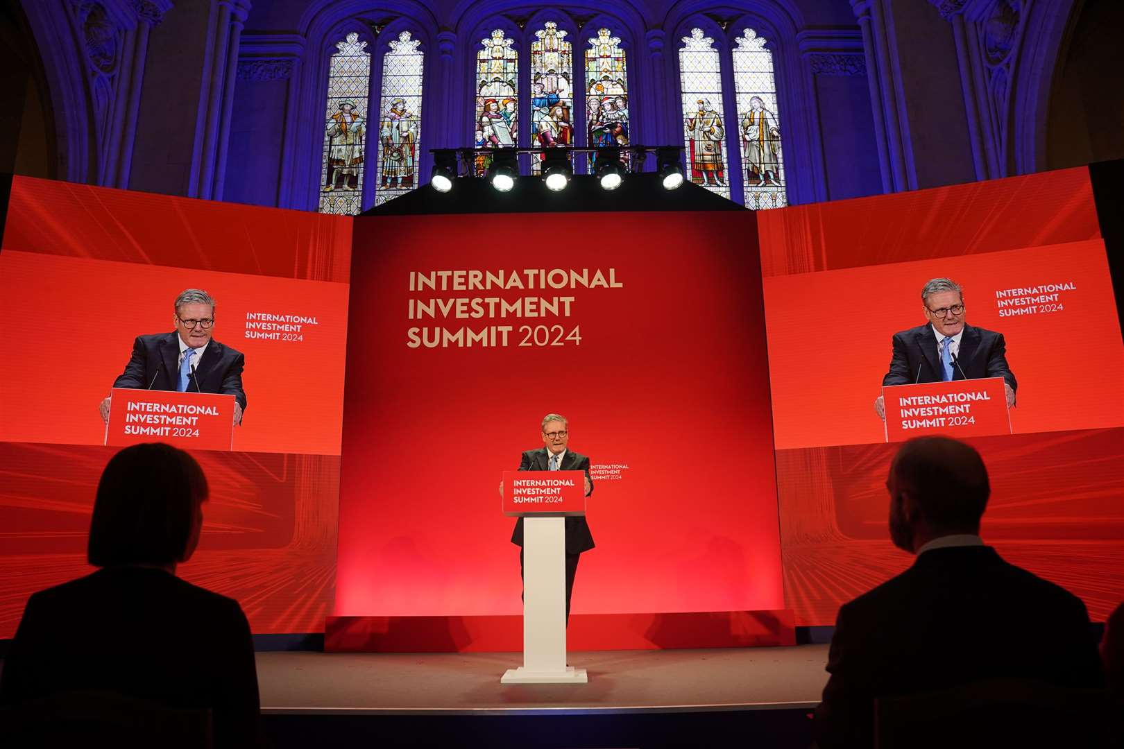 Earlier, Sir Keir Starmer rolled out the red carpet for chief executives at the summit (Jonathan Brady/PA)