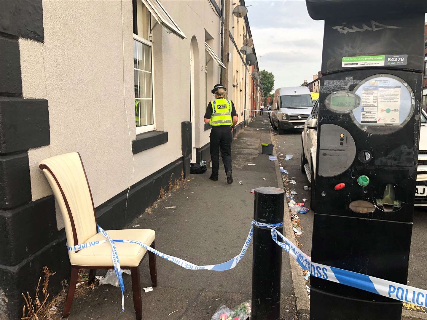 Police at the crime scene on East Street in Bury (Kim Pilling, PA)