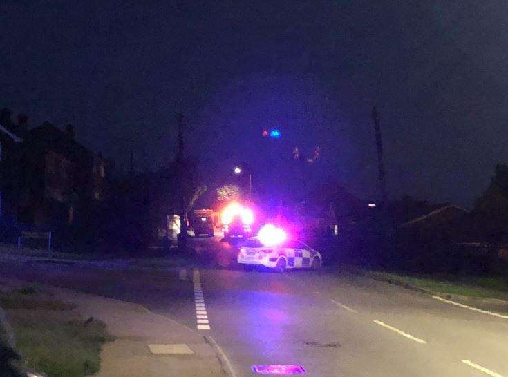 Police closed The Broadway in Minster while they dealt with the crash (3946992)