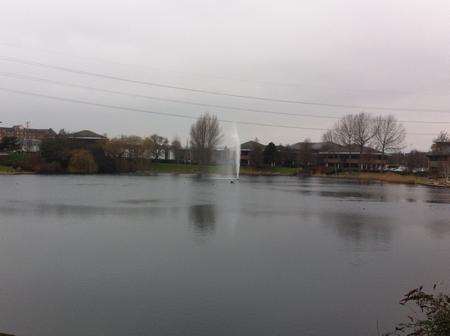 The man was spotted swimming in Cotton Lake in Galleon Boulevard