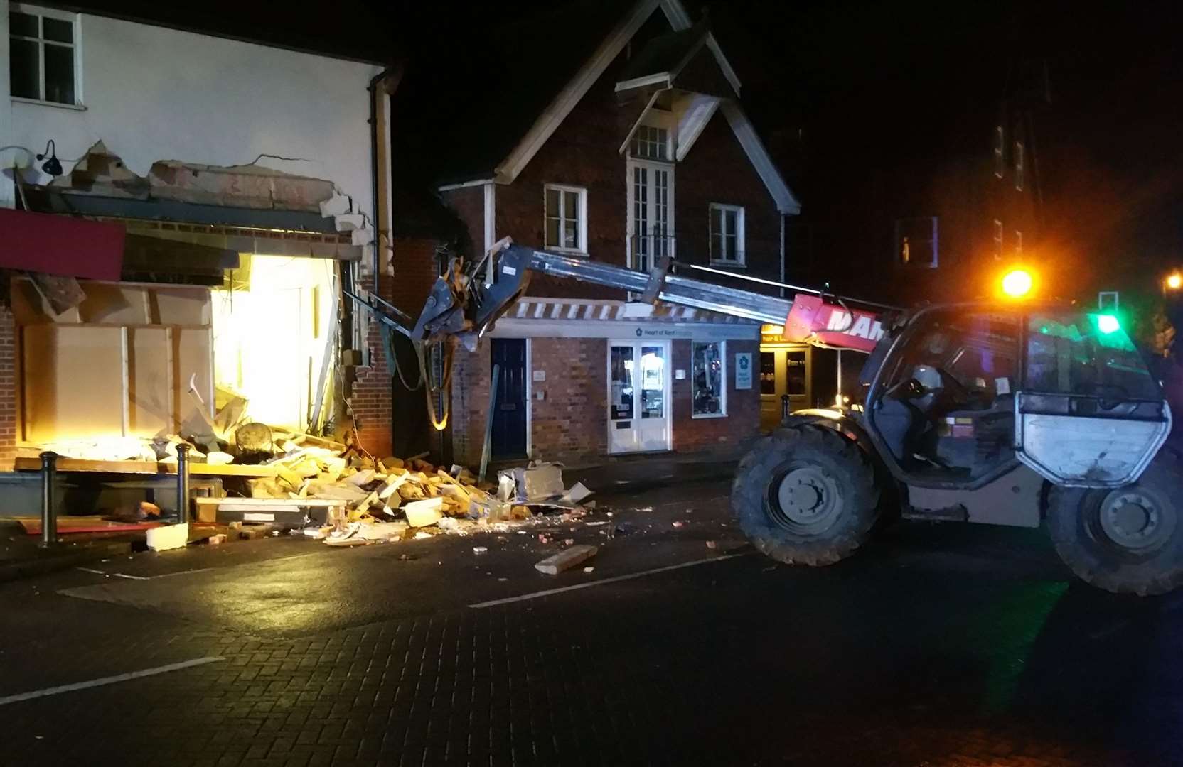 The front of Sainsbury's was damaged by thieves trying to steal a cash machine