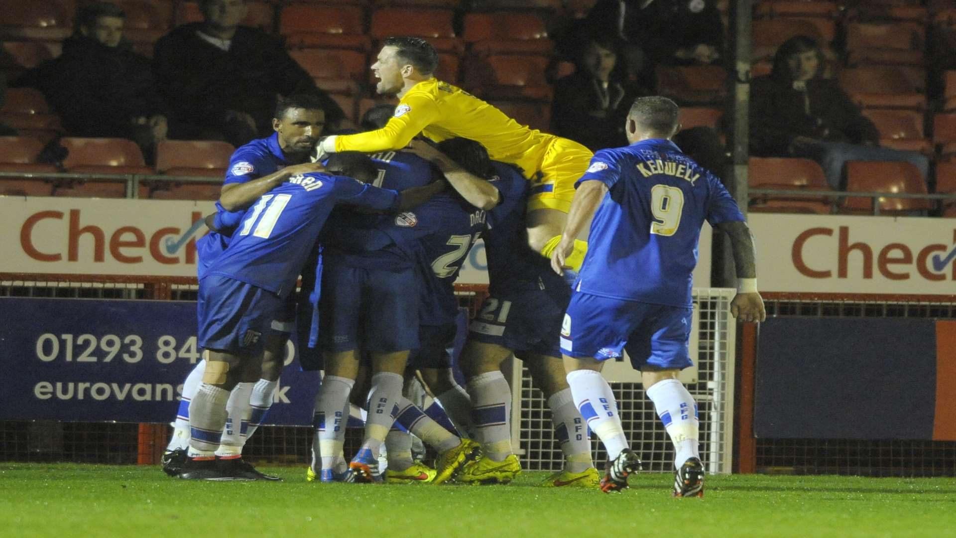 Gills players celebrate their second goal Picture: Barry Goodwin