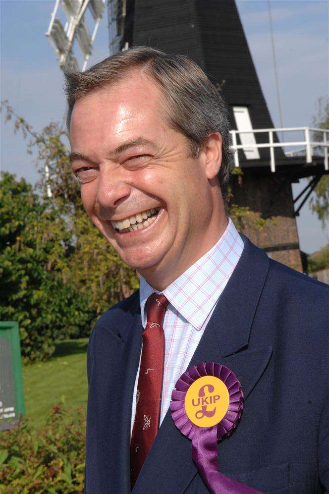 UKIP leader Nigel Farage on a visit to Kent