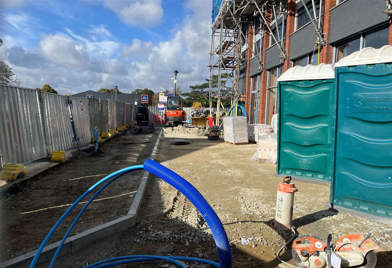 Work taking place on the new car park outside McDonald's in Swanley, which has now been built