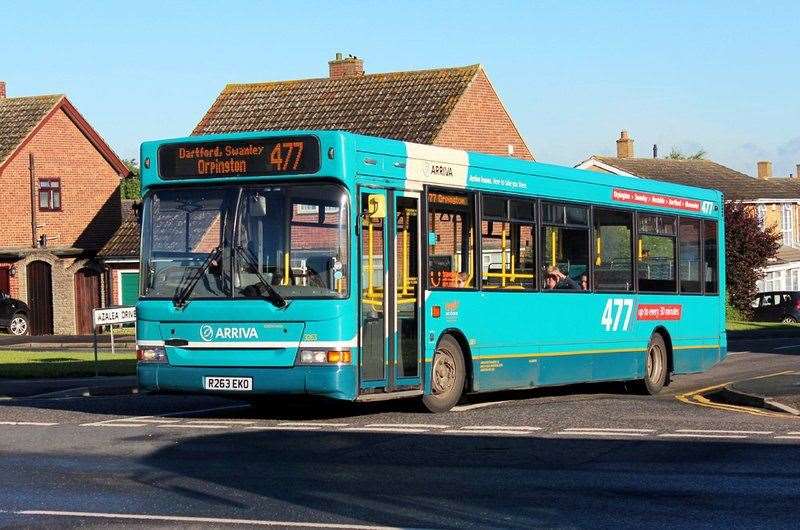 The 477 bus which connects Swanley to Dartford is currently stopping at Bluewater and Darent Valley Hospital as part of a bus route trial. Picture: Laura Trott