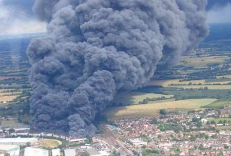 The scene at the height of the blaze. Picture: KM reader BARRY STEVENS