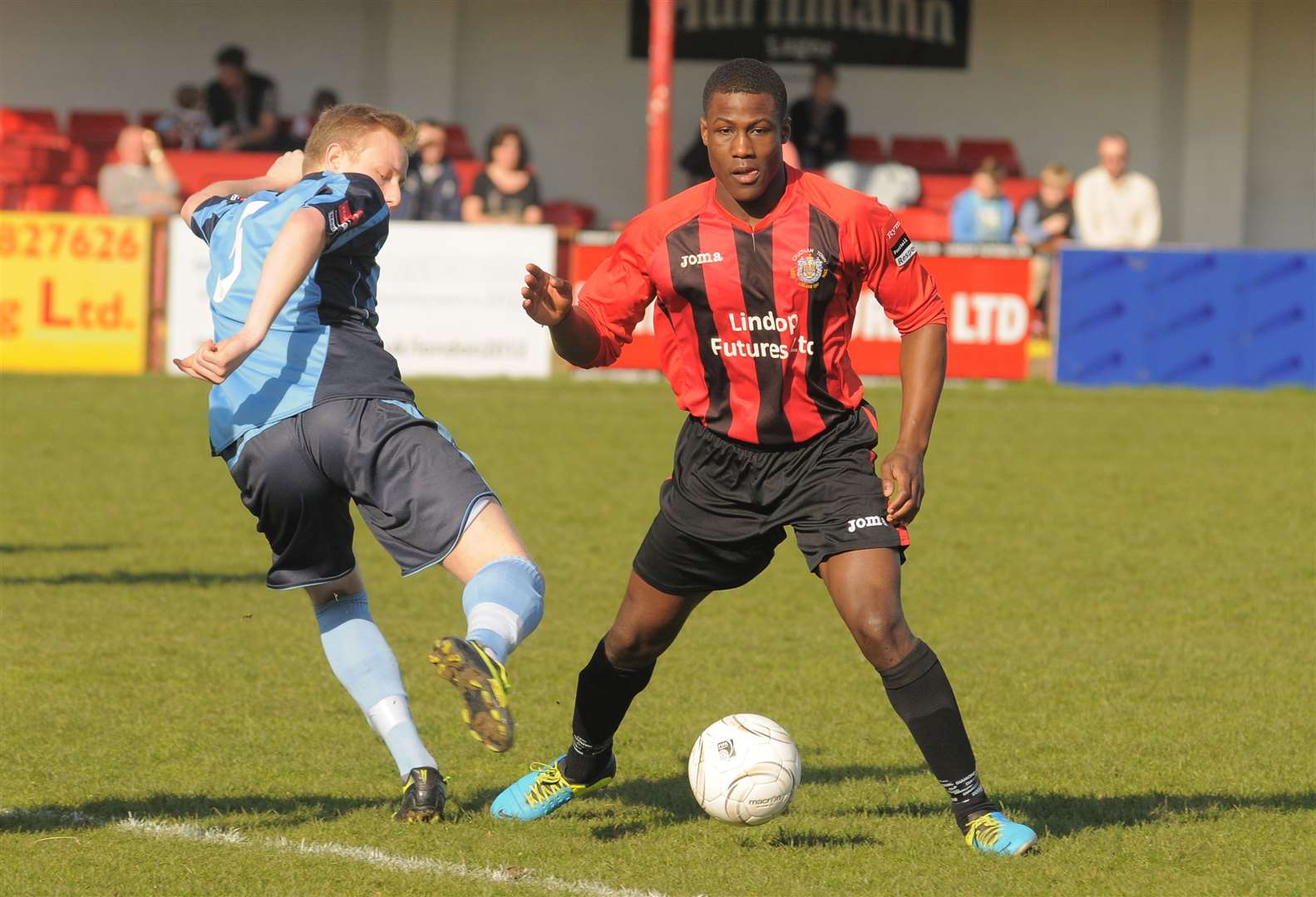 Ade Yusuff playing for Chatham in 2014 before a move to Dagenham & Redbridge Picture: Steve Crispe