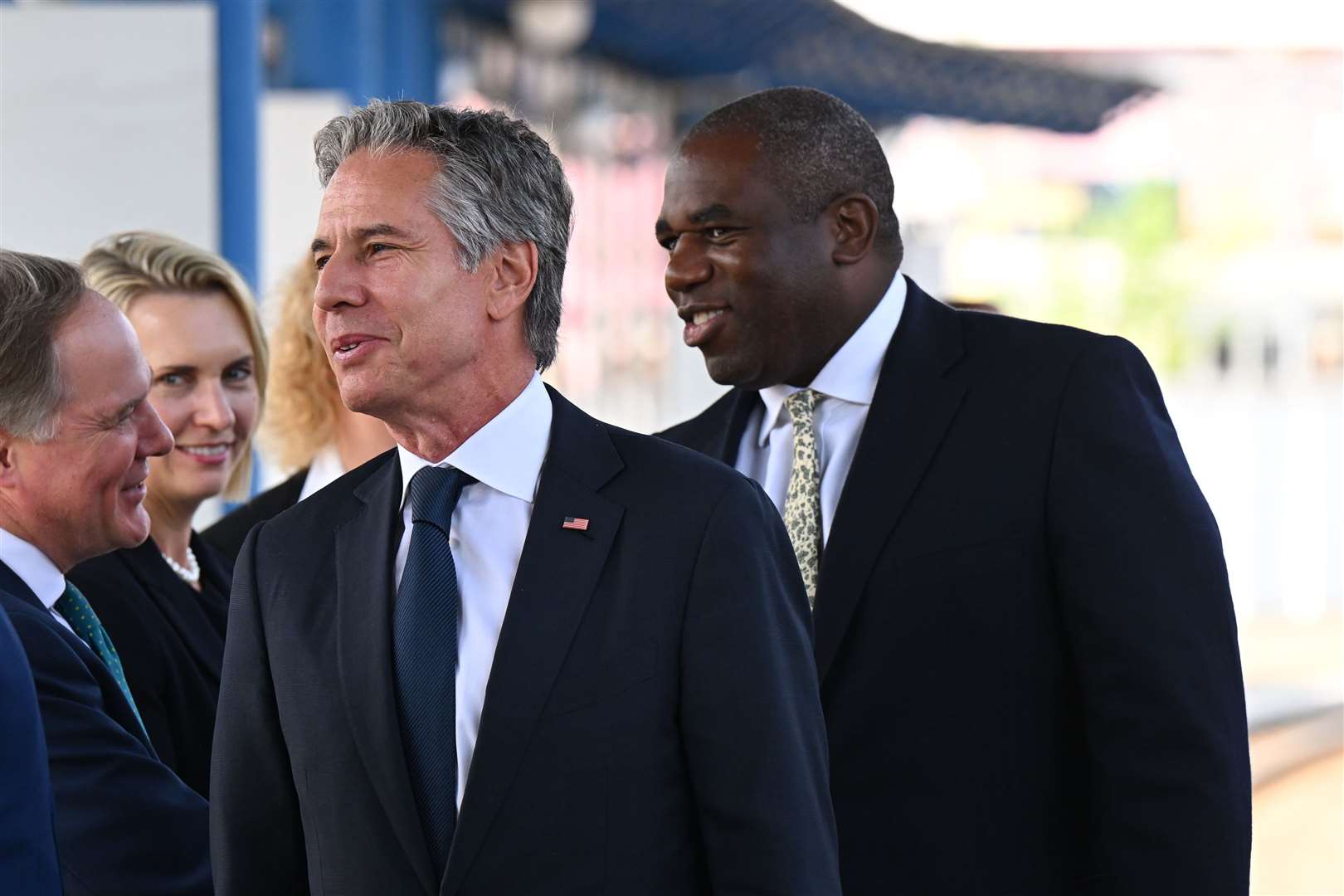 Foreign Secretary David Lammy and US Secretary of State Antony Blinken arrive at Kyiv train station during a visit to Ukraine (Leon Neal/PA)