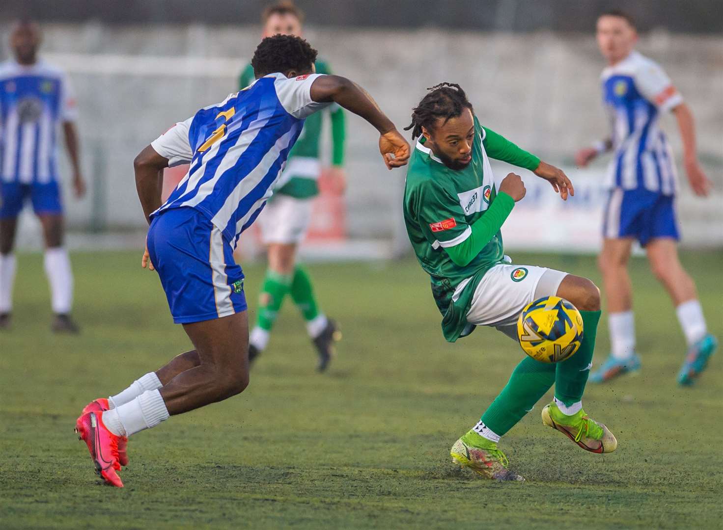 Bradley Simms in action for Ashford against VCD. Picture: Ian Scammell