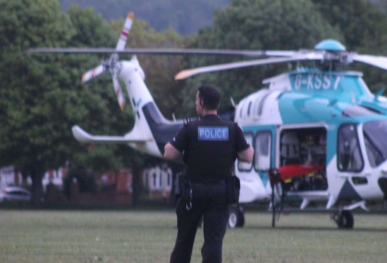 Two young men have been stabbed near Bouverie Place Shopping Centre in Folkestone Picture: UKNIP/SL