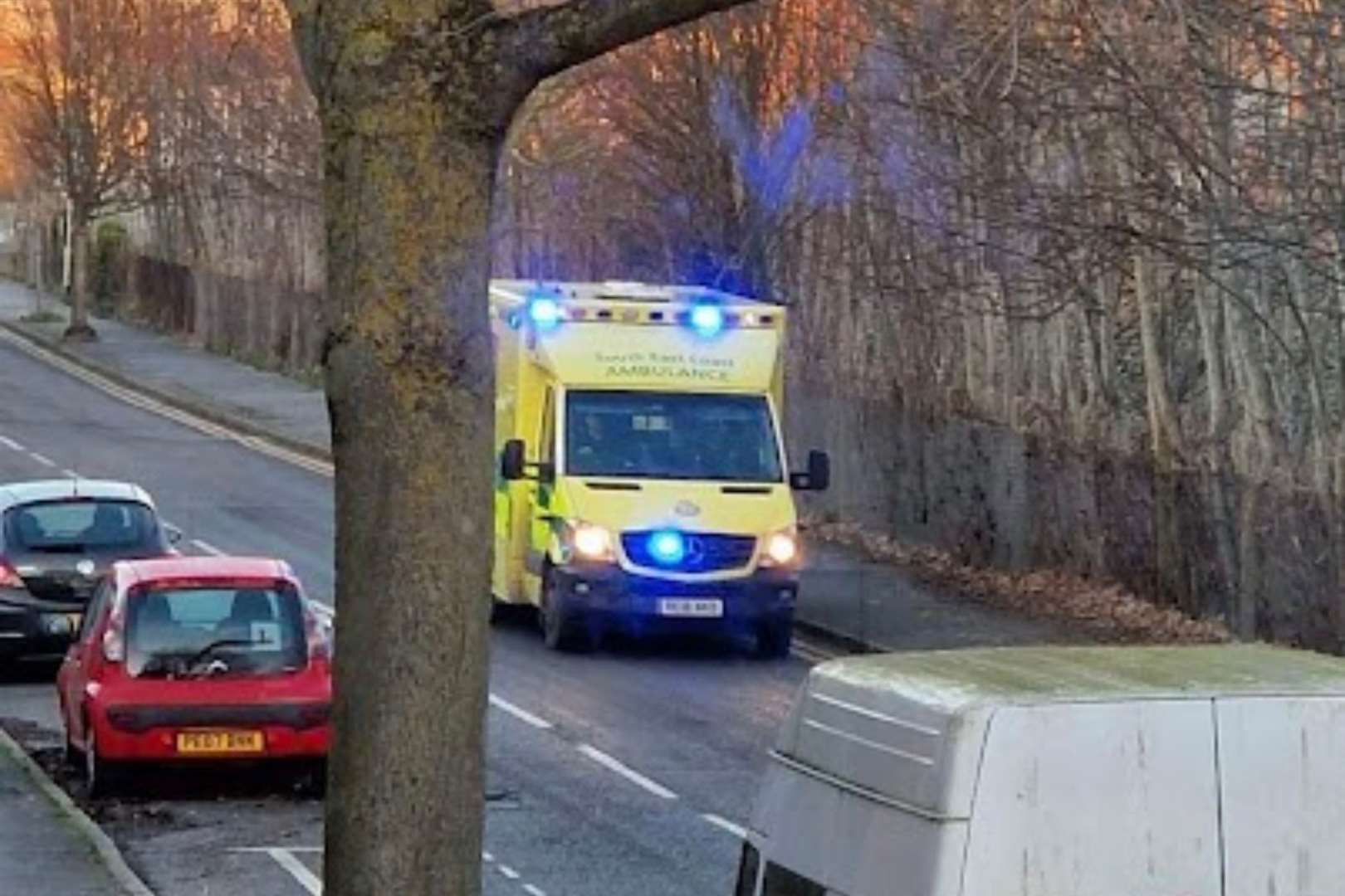 Tram Road was closed as a result of the accident