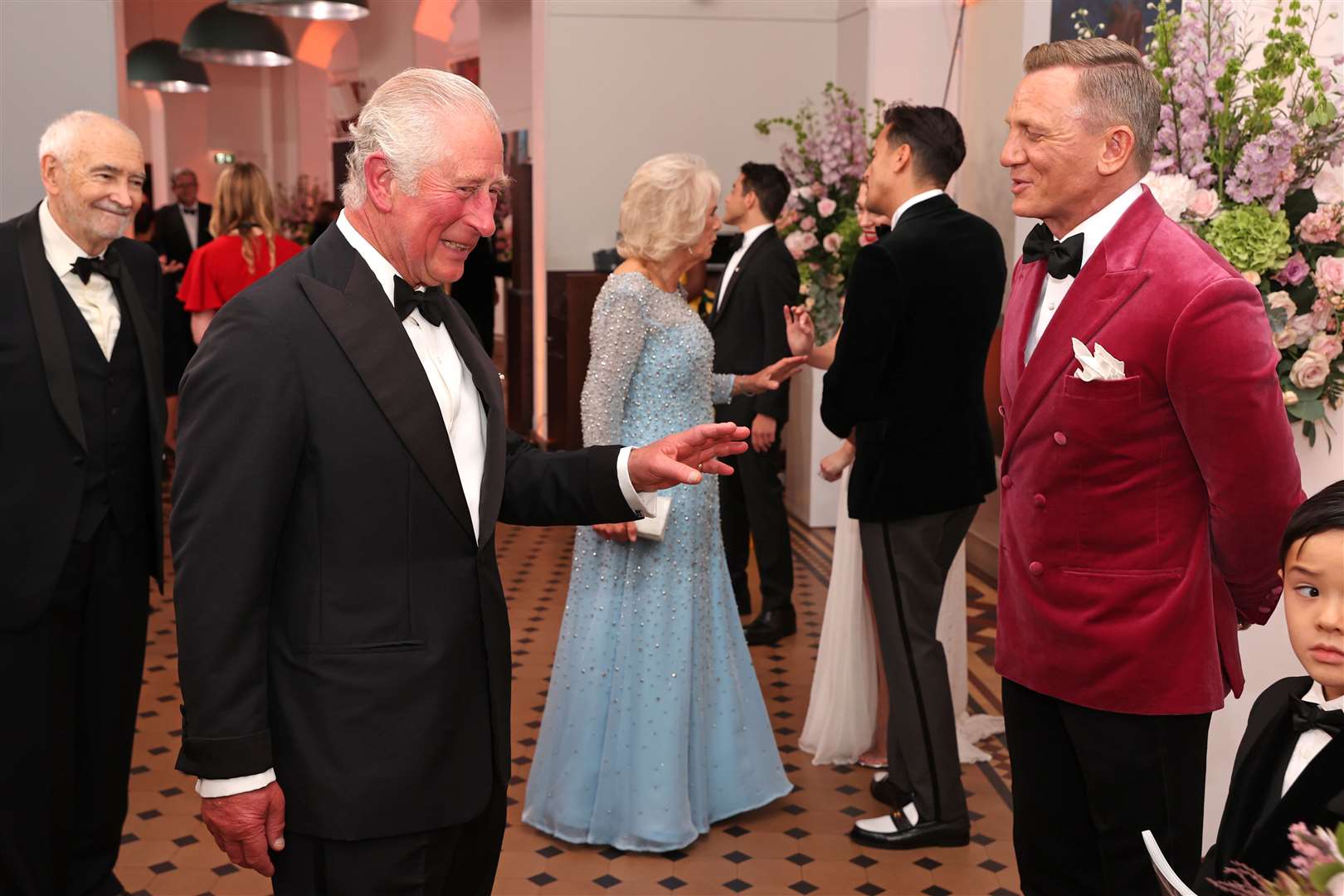 The Prince of Wales speaks with Daniel Craig at the world premiere of latest James Bond film No Time To Die, at the Royal Albert Hall in London (Chris Jackson/PA)