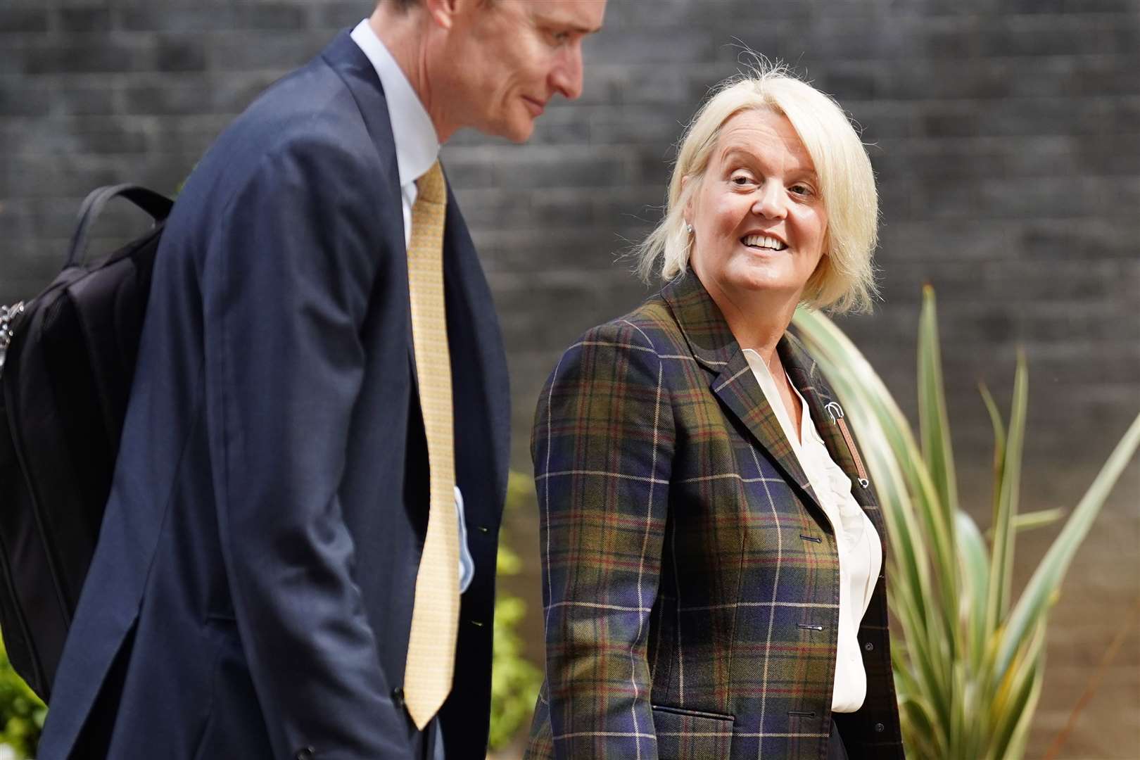 Alison Rose, NatWest chief executive, departing Downing Street on Friday, after meeting with Chancellor Jeremy Hunt (James Manning/PA)