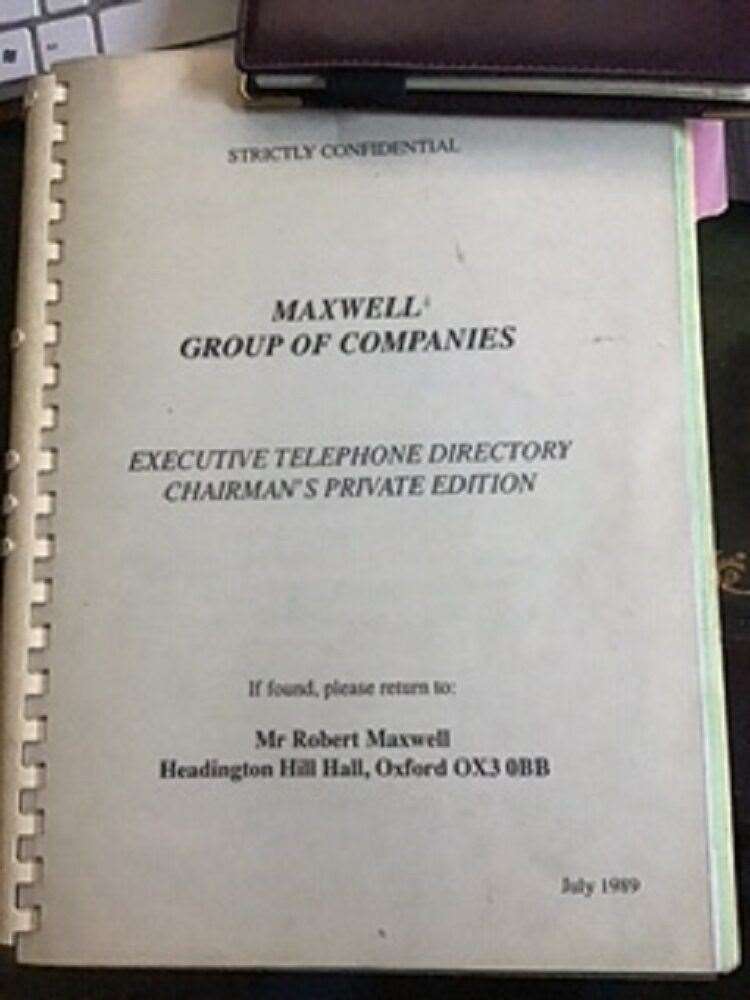 Robert Maxwell’s contacts book (The Journalists’ Charity/PA)